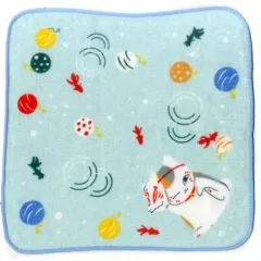 【中古】雑貨 ニャンコ先生(金魚/ハンド) 和風てぬぐい 「一番くじ 夏目友人帳 ～お祭りニャンコ先生～」 E賞