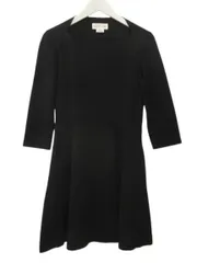 ケイトスペード KATE SPADE フレアワンピース XS チュニック 七分袖 ブラック 黒 