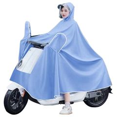 送料無料 レインコート 長丈 全身 防雨 厚手 男女兼用 大人 オートバイ 自転車 レインウェア 2人用 オックスフォード生地 PVCコーティング 均一サイズ ブルー グレー ピンク 選択可 かっこいい おしゃれ