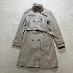【訳ありセール】 MICHEL KLEIN  (ミッシェルクラン) MK 日本製 ウールアンゴラ混 ベルト付き ロングコート レディースMサイズのサムネイル