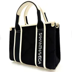 サマンサベガ SAMANTHA VEGA トートバッグ ハンドバッグ キャンバス 黒　白