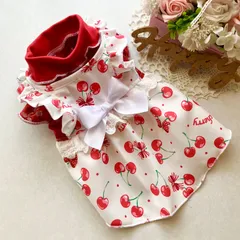 ♡ハンドメイド犬服♡さくらんぼ　エプロン♡オーダー