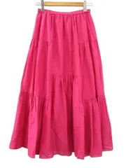 シビラ SYBILLA イレギュラーティアードスカート コットン シルク フューシャピンク M 2024SS ボトムス
