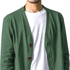 [フテラ] メンズ カーディガン ジャケット セーター 羽織 シンプル 無地 長袖 ボタン 春夏秋冬