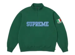 シュプリーム フラグ ハーフ ジップアップ グリーン