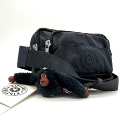 【美品】キプリング KIPLING ショルダーバッグ ナイロン ネイビー 猿チャームのサムネイル