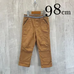 ap10544 OBAiBi オバイビ BABY ベビー パンツ 90 3Y 98cm ブラウン 茶色 ウエストゴム リブ ライン ボーダー 長ズボン 綿100％ 3歳 OBAÏBIのサムネイル