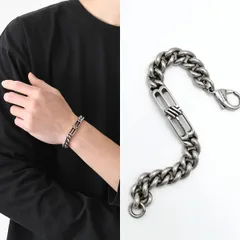 BALENCIAGA バレンシアガ ブレスレット アクセサリー BB ICON GOURMETTE 718493 TZ99I メンズ ユニセックス シルバー 真鍮 チェーンブレスレット ロゴのサムネイル
