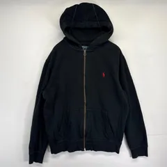 古着 ポロバイラルフローレン Polo by Ralph Lauren パーカー フルジップ スウェット ワンポイントロゴ  L  ブラック メンズ