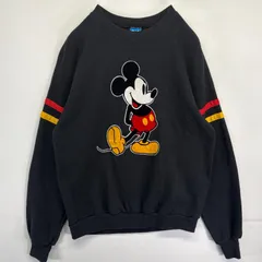 古着 80's/80年代 ヴィンテージ ディズニー Disney USA製 スウェット トレーナー ラグラン ミッキーマウス プリント L  ブラック メンズ