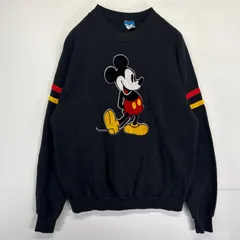 古着 80's/80年代 ヴィンテージ ディズニー Disney USA製 スウェット トレーナー ミッキーマウス ラグラン XL  ブラック メンズ