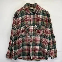 古着 90's/90年代 ファイブブラザー FIVE BROTHER USA製 長袖シャツ ヘビーネルシャツ チェック柄 胸ポケット L  ベージュ系 メンズ
