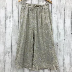 【 Samansa Mos2 blue 】 花柄ワイドパンツ フリーサイズ