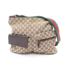 グッチ GUCCI ショルダーバッグ GGキャンバス シェリーライン 169937 ベージュ キャンバス レザー ショルダーバッグ ユニセックス Used B