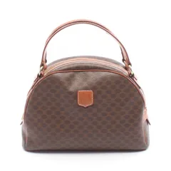 セリーヌ CELINE ハンドバッグ マカダム ダークブラウン PVCコーティングキャンバス レザー ハンドバッグ レディース Used B