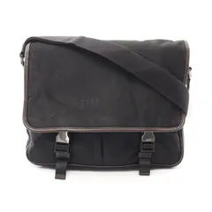 プラダ PRADA ショルダーバッグ ブラック キャンバス サフィアーノレザー ショルダー ユニセックス Used B