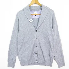 B&Y ユナイテッドアローズ BEAUTY&YOUTH ビューティー&ユース ショールカラー カーディガン 薄手 コットン L グレー 2sa7213
