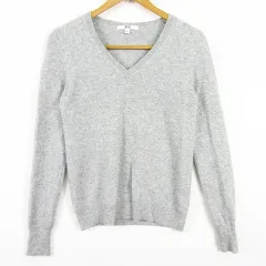 ユニクロ UNIQLO カシミヤVネックセーター 長袖 M グレー kz14489