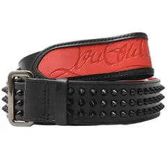 クリスチャンルブタン ベルト メンズ Loubi Belt スパイクスタッズ 110/44 カーフ ブラック×レッド Christian Louboutin 3195160CM53 中古のサムネイル