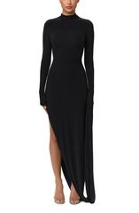 【免運費】 Naked Wardrobe 女士連衣裙 上衣 垂墜長袖長裙 黑色