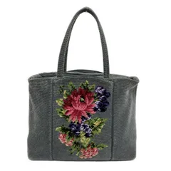 FEILER(フェイラー) ハンドバッグ - グレー×パープル×マルチ 花柄