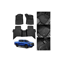 Cartist ハイラックス GUN125 に適用 3D フロアマット 立体カーマット オートマ車専用 HILUX GUN125 2017年9月～ 右ハンドル専用 TPE素材 立体フロアマット 防水 抗菌効果 滑り防止 耐汚れ カスタムパーツ 車種専用設計 0