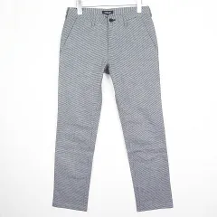 バーバリーブラックレーベル BURBERRY BLACK LABEL コットン フランネル パンツ ストレッチ 70 千鳥格子 グレー 2sa6735