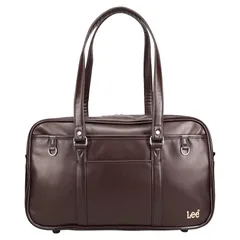 [リー] スクールバッグ ボストンバッグ A4 合皮320-4882 スクバ 男女兼用 通勤 通学 部活 放課後 お祝い シンプル 肩掛け (ブラウン) 0