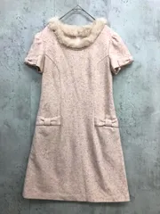 新品 L'EST ROSE レストローズ ラビットファー付きリボン 半袖 ワンピース sizeMT/ピンク ■◇ レディース