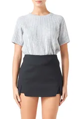 【送料無料】 エンドレスローズ レディース パーカー・スウェット アウター Sequin Rib Sweater Silver