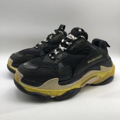 BALENCIAGA 厚底スニーカー ブラック イエロー 靴 - メルカリ