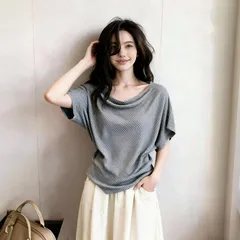 【オフショルダー】レディース 半袖Tシャツ 2026夏 新作 アメリカンカジュアル 大人セクシー 上品 フェミニン 柔らか雰囲気 おしゃれ トップス