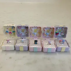 02w23318 サンリオ いちご新聞 50周年 ゆめきゅんリングBOX 5点セット シナモロール/バツマル/キキララ/マイスウィートピアノ/ウィッシュミーメル【中古品】