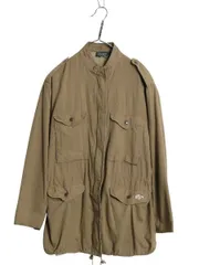 【お得なクーポン配布中!】 70s 80s ラコステ フルジップ フィールド ジャケット レディース M / ヴィンテージ M-51 M-65 ミリタリー タイプ ハーフコート シルク 薄手のサムネイル