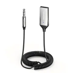 シルバー 充電不要 マイク内蔵 遅延時間220mS SBC対応 通信距離10M 二台スマホ同時接続可能 USB式 3.5mm 車載オーディオ ハンズフリー通話 ブルートゥース化 Bluetooth受信機 車載レシーバー Bluetooth5.3 UGREE
