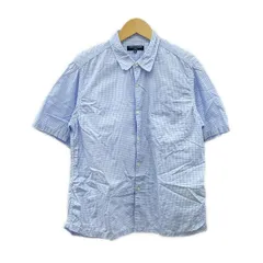 COMMEdesGARCONS HOMME(コムデギャルソンオム) 半袖シャツ サイズM メンズ美品  白×ライトブルー チェック柄