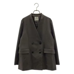 nano・universe / ナノユニバース | ノーカラー ダブルジャケット | 38 | ブラウン | レディース