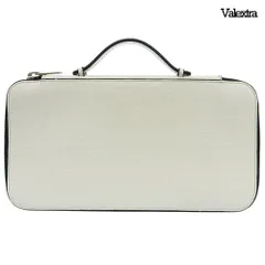 超美品 ヴァレクストラ Valextra レザー オーガナイザー ウォレット クラッチバッグ 長財布 ホワイト