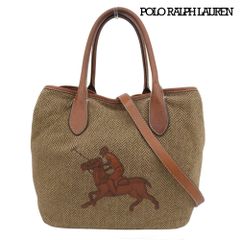 2604-122｜美品｜ポロバイラルフローレン トートバッグ ダークブラウン 
