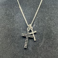 スワロフスキー ネックレス ダブルクロス ブラックメタル SWAROVSKI 