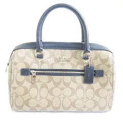 コーチ COACH F83607 ローアン サッチェル PVCシグネチャー 2way ボストンバッグ ベージュ/ブラック 2sa7270