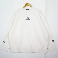 バレンシアガ 3B SPORTS ICON ウール ロゴ刺繍 ニットセーター S オフ
