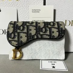 ほぼ新品 Dior オブリーク サドル カードウォレット