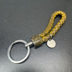 美品】 ボッテガヴェネタ イントレチャート キーリング カーキ