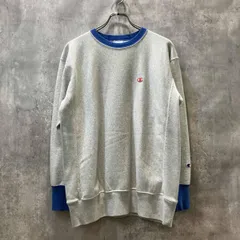 24SS Champion REVERSE WEAVE スウェット C8-Z002 グレー×ブルー チャンピオン 