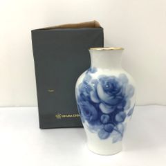 大倉陶園 OKURA CHINA ブルーローズ 花瓶 花器 共箱付き - メルカリ