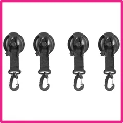 SINGERTOP 吸盤 フック 万能吸盤 吸盤アンカー 吊りクランプ 360°回転可能なスイベルフック カラビナ付き カーサイドタップ固定用 サンシェード/キャンプタップ固定用 超強力 真空吸盤 超耐荷重 取り付け (４個セット)