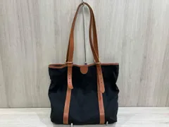 通年 IL BISONTE イル ビゾンテ トートバッグ キャンバス地 レザー 黒