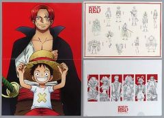 [중고] 잡화 포스터 & 스티커 & A4 클리어 파일 3종 세트 [극장판 원피스 FILM RED] Men's NONNO(멘즈논노) 2022년 9월호 ONE PIECE 특별판