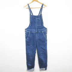 スーパーハッカ SUPER HAKKA デニム サロペット オーバーオール ストレッチ S ブルー 刺繍 kz13703のサムネイル